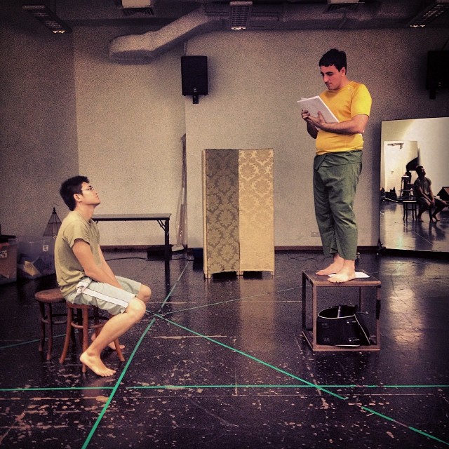 In rehearsal: Ethan Chia (left) and Riccardo Cartelli (right)