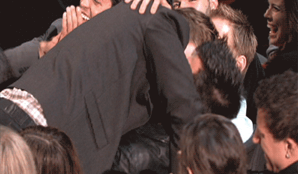 Best MTV Movie Award GIFS - Rob Pattinson gives Taylor Lautner his best Kiss of the Year Award