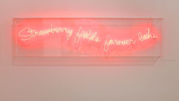 The Cheo Chia Hiang neon work at Galerie Michael Jannsen