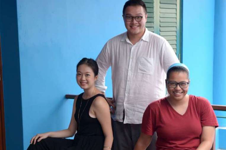 From left: Euginia, Joel and Sabrina (Credits: The Straits Times)