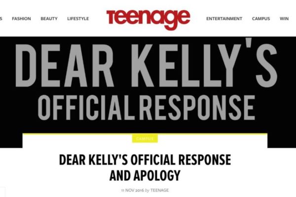  “We Would Like To Make Amends” Kelly Chopard and Teenage Magazine Issue Separate Responses