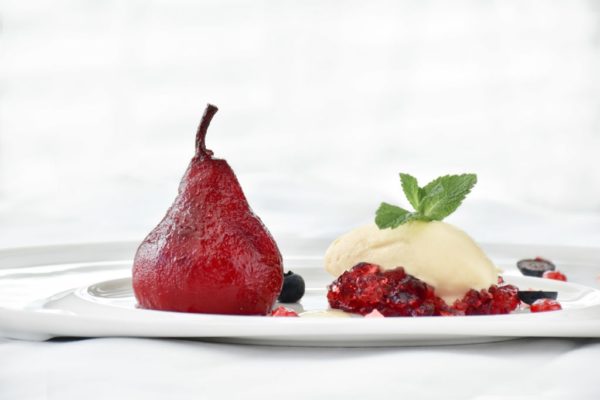 Spiced Red Wine Poached Pear