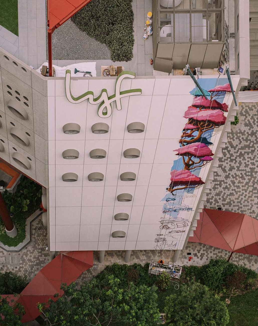 Artist Didier Jaba Mathieu mural for lyf one north Singapore 2